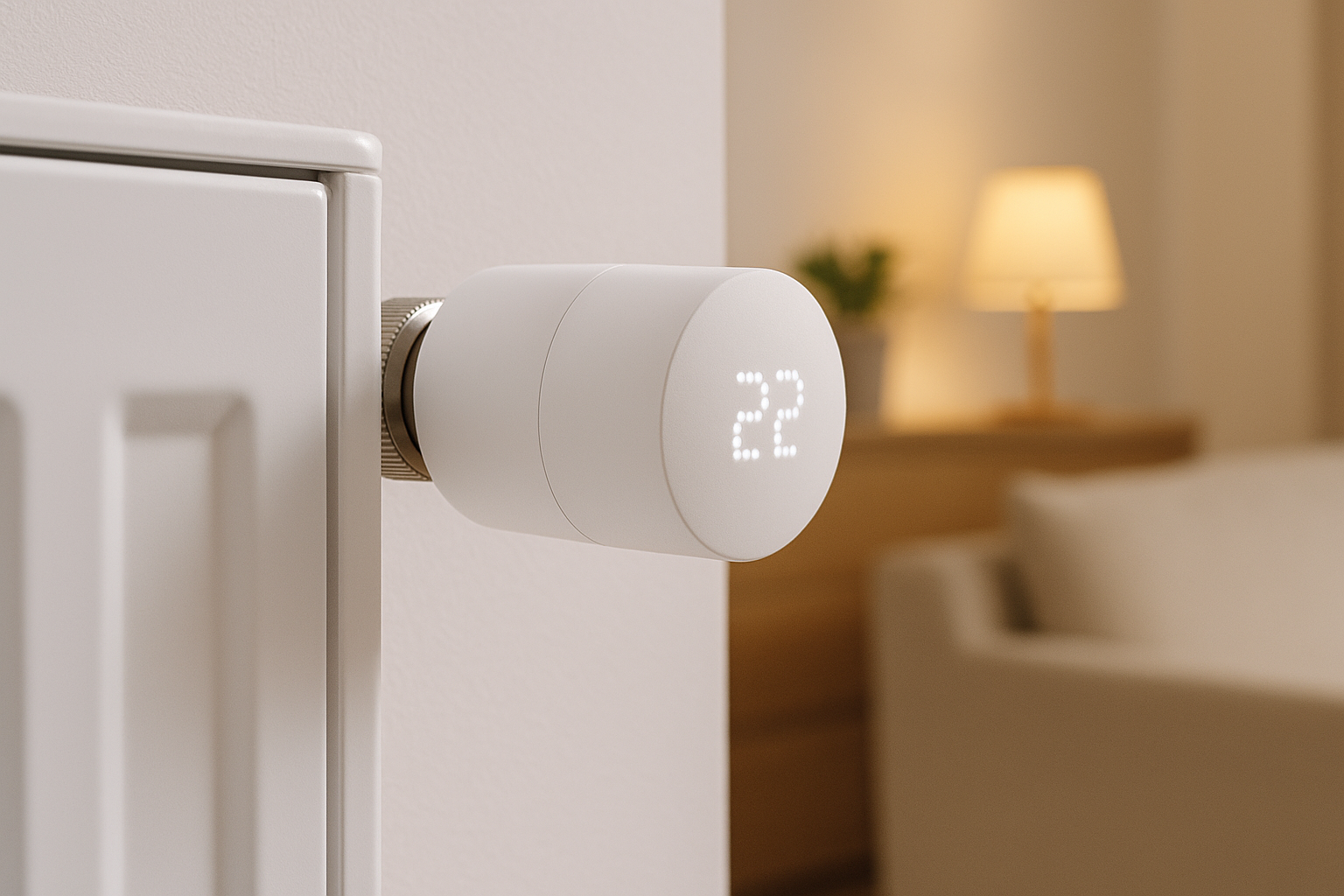 Detailansicht des installierten Thermostats