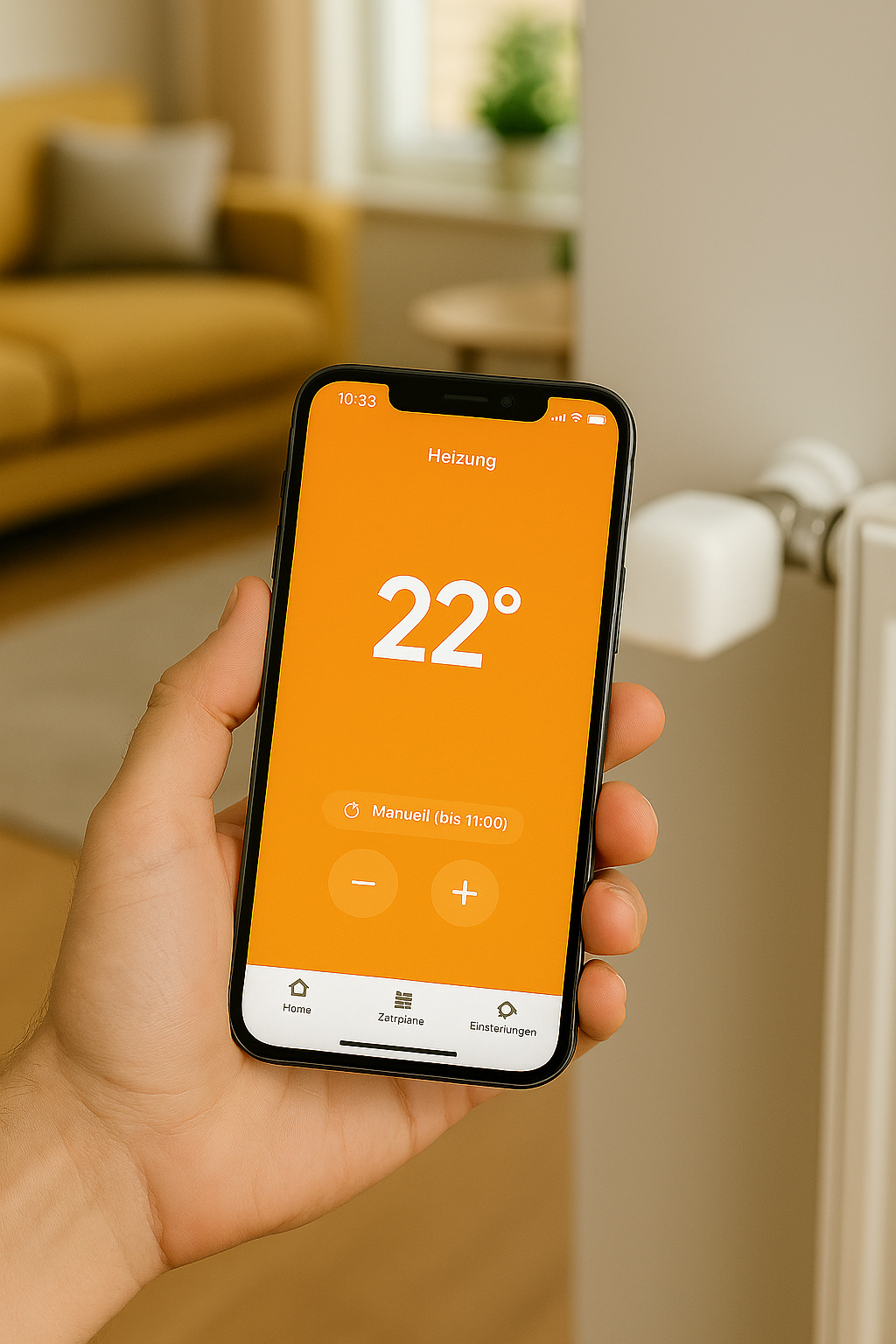 Smartphone mit tado Heizungssteuerung