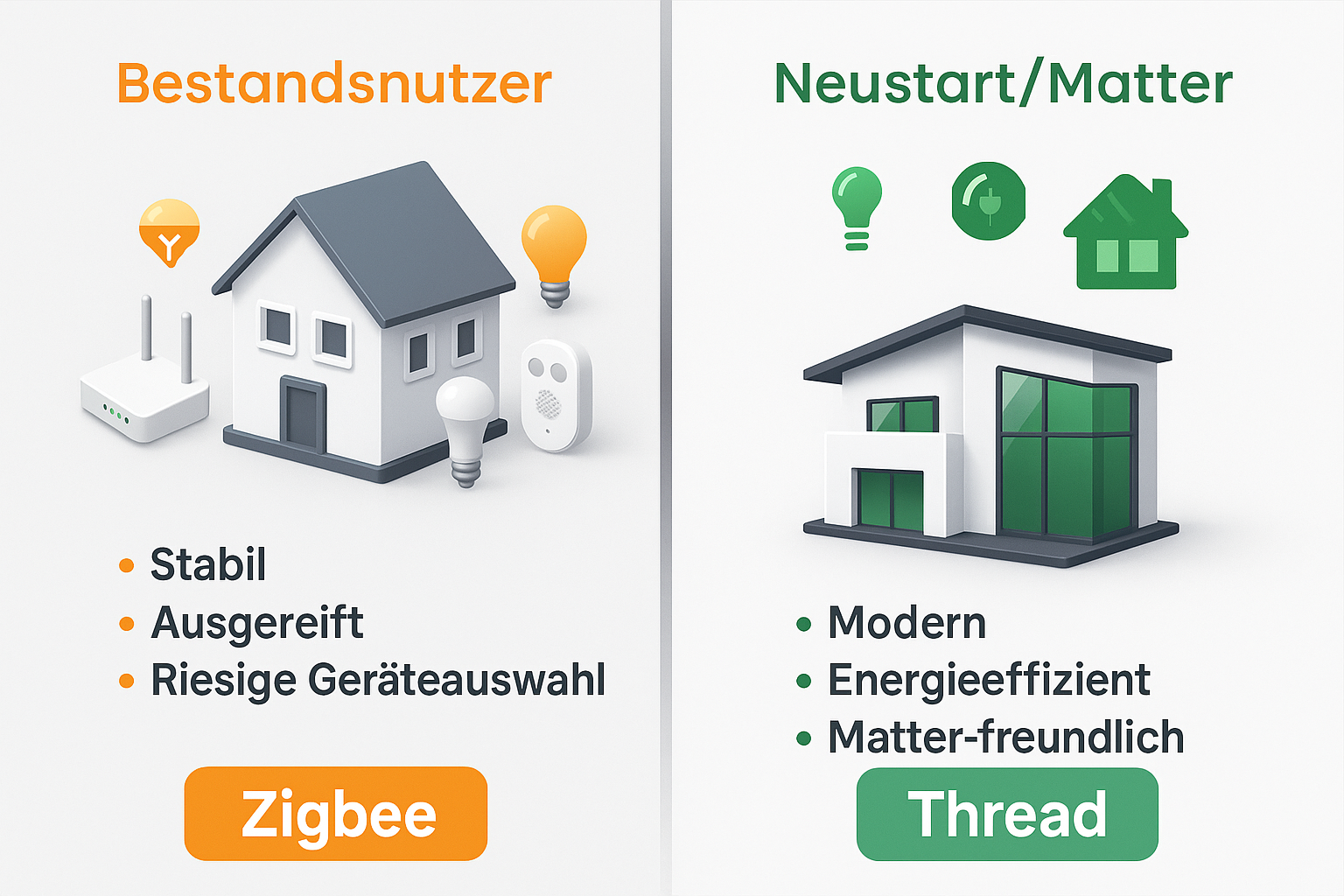Thread vs Zigbee Unterschied 2025